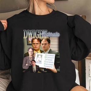 Dwight Schrute Homage Design Sweatshirt, Black Unisex Sweatshirt